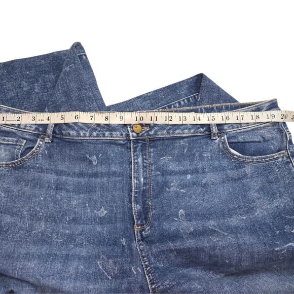 Logo Straight Leg High Rise Stretch Women's Blue Jeans Plus Size 20W - Picture 7 of 10